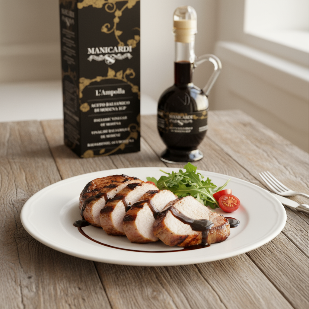 Aceto Balsamico Manicardi con carne di maiale