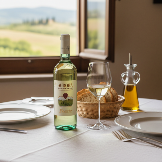 Aurora Bianco Toscano con tavola apparecchiata