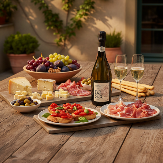 Bosco Prosecco con antipasti