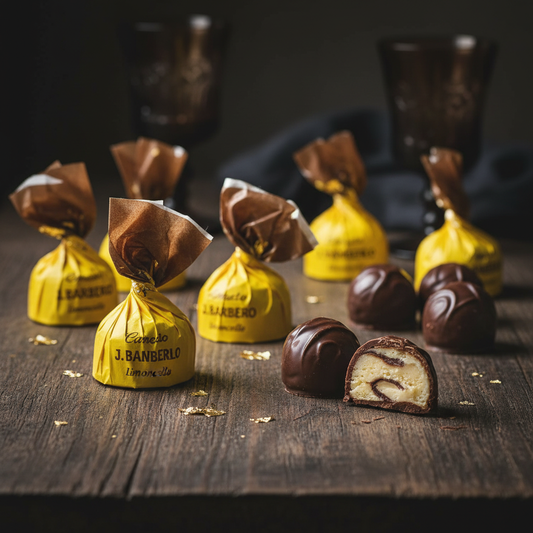 Cioccolatini al Limoncello su tavola