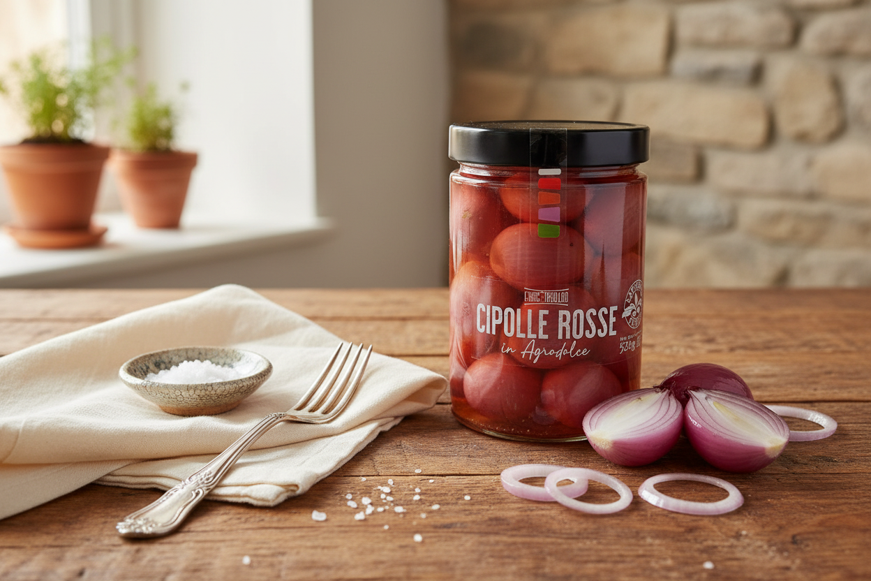 Cipolle Rosse in Agrodolce - tavola apparecchiata