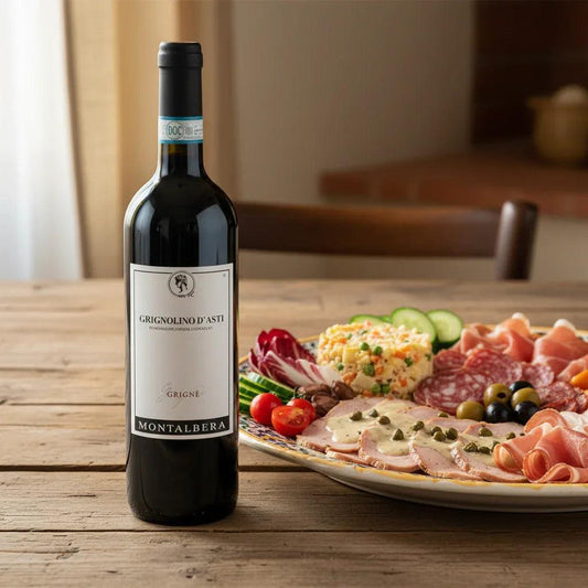 Grignolino d'Asti Grigné con antipasti piemontesi
