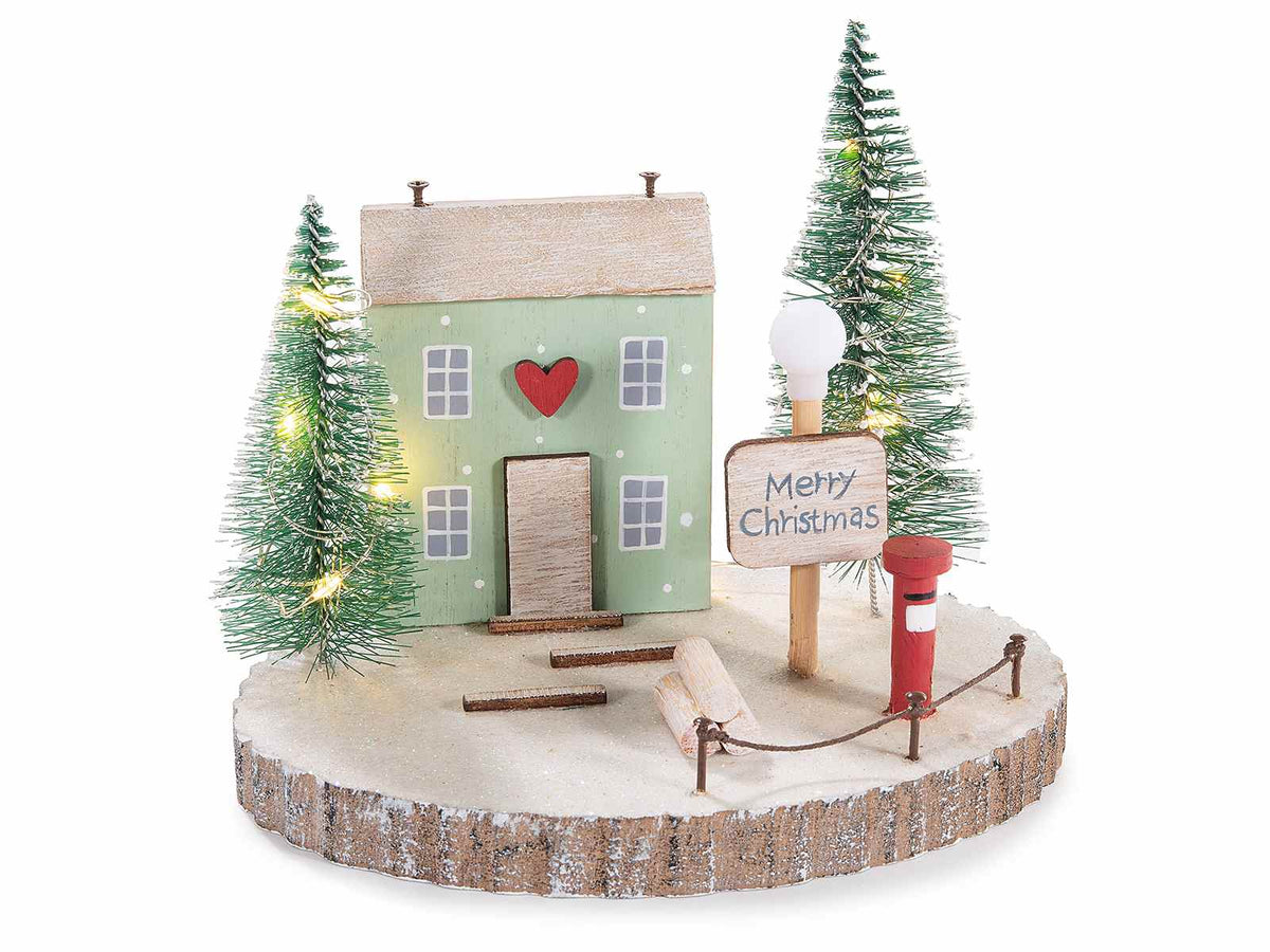 Paesaggio Merry Christmas con Luci LED e Tartufi Dolci Assortiti – 200 g