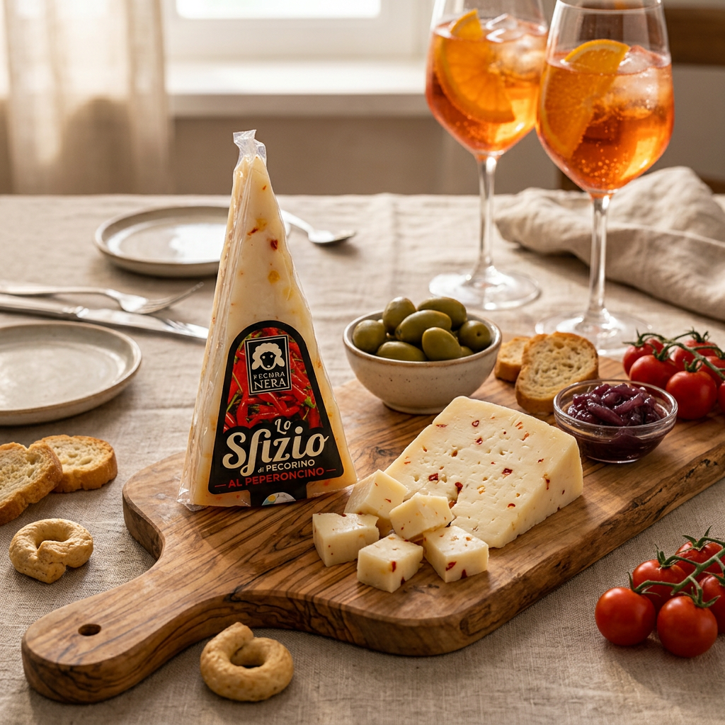 Lo Sfizio al Peperoncino su una tavola apparecchiata per l’aperitivo