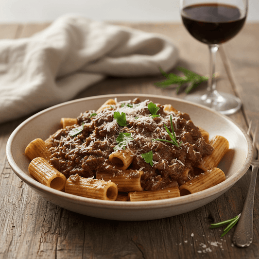 Mezzi rigatoni con sugo di cinghiale