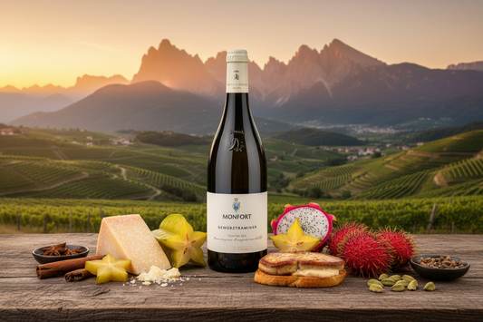 Monfort Gewürztraminer con abbinamenti e Alto Adige