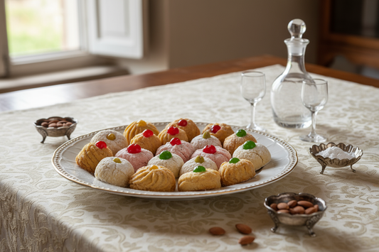 Pasticcini di Pasta di Mandorla su Tavolo Elegante