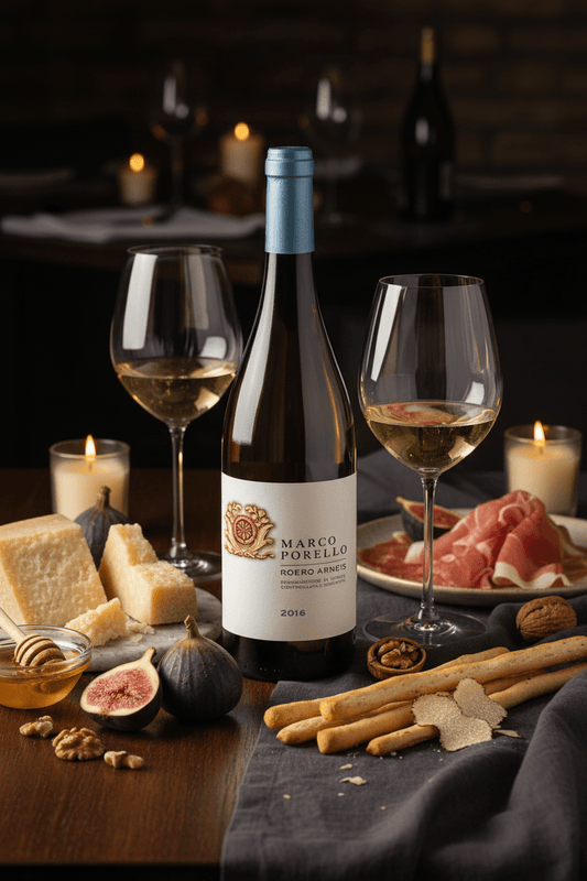Roero Arneis Marco Porello con tavola gourmet