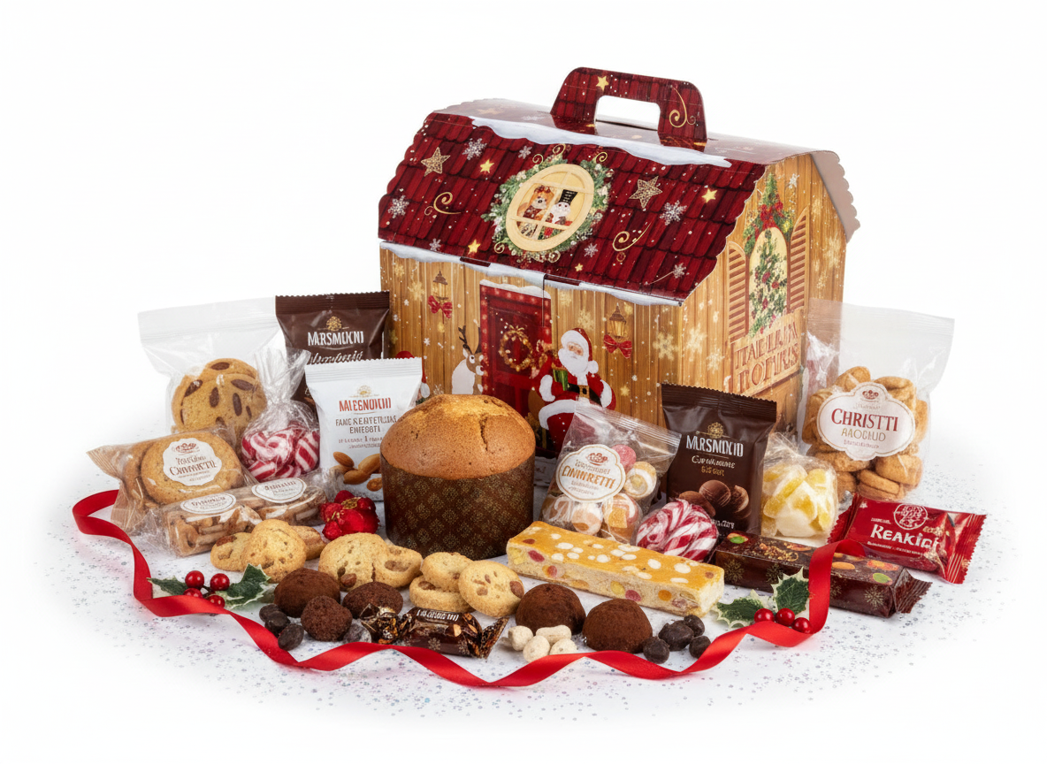 Scatola Casetta Natalizia Ripiena