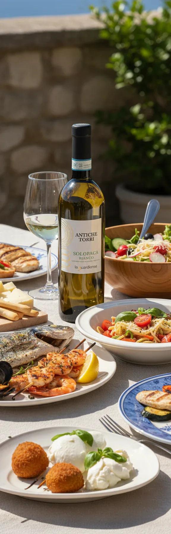 Solopaca Bianco DOC Antiche Torri con abbinamenti gastronomici