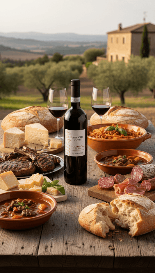 Solopaca Rosso DOC Antiche Torri con abbinamenti gastronomici