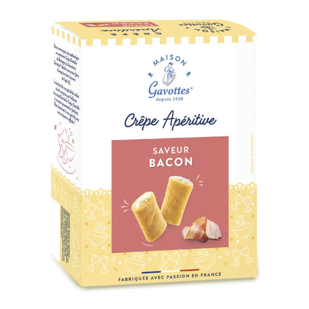 Crepe Aperitivo Gavottes al Bacon 100g - Galette Bretoni Croccanti Salate
