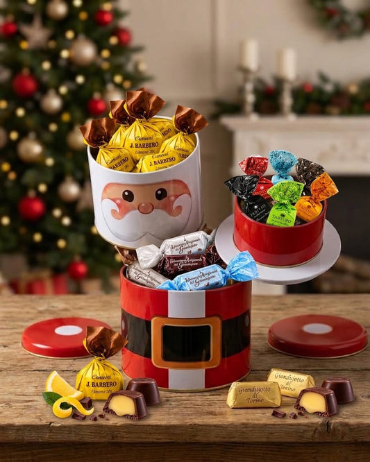 Confezione Regalo Babbo Natale con Cioccolatini e Tartufi – 300 g