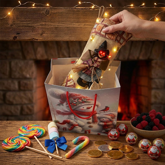 Calza della Befana Artigianale con Luci e Musica – 31 cm