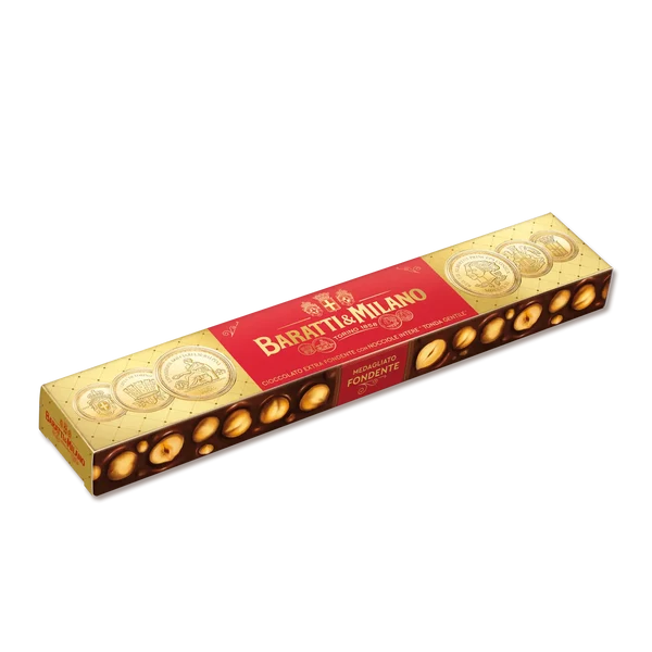 Torrone al Cioccolato Medagliato Fondente con Nocciole Intere Baratti & Milano – 200 g
