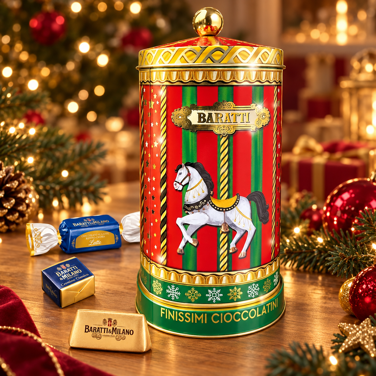 Latta Carillon di Natale con Praline Assortite Baratti & Milano – 160 g
