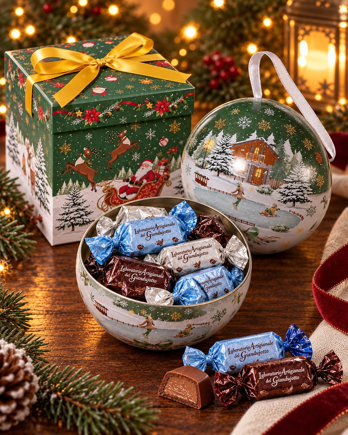 Pallina Natalizia Apribile con Cioccolatini alle Creme Barbero – 100 g