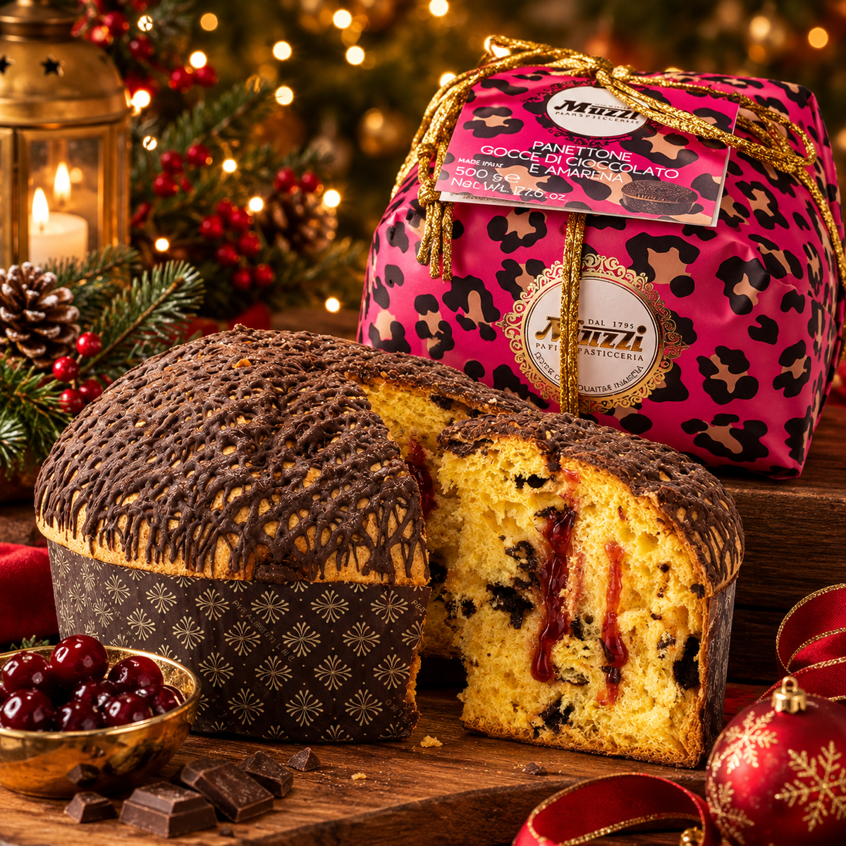 Panettone Cioccolato e Amarena Animalier – 500 g