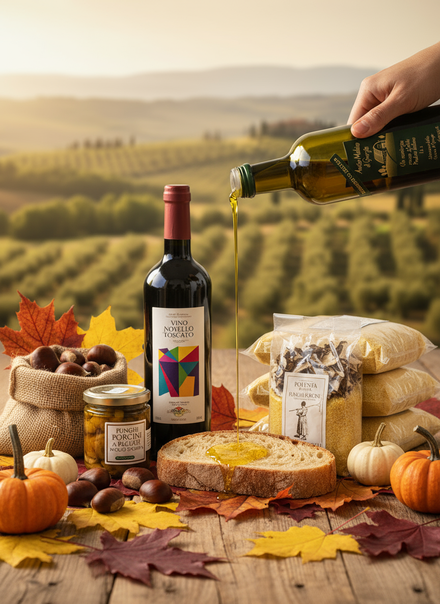 Banner Autunnale con Bottiglia Classica Sole Aperto