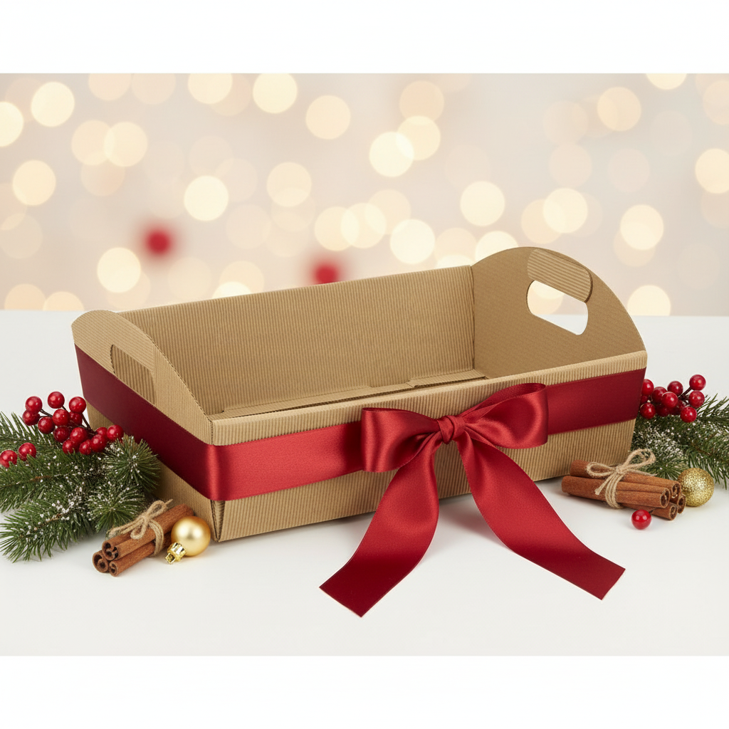 Cesta in Cartone Ondulato con Manici