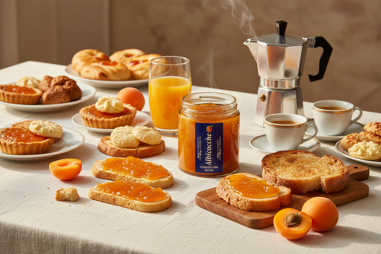 Colazione italiana con Confettura di Albicocche Cazzola