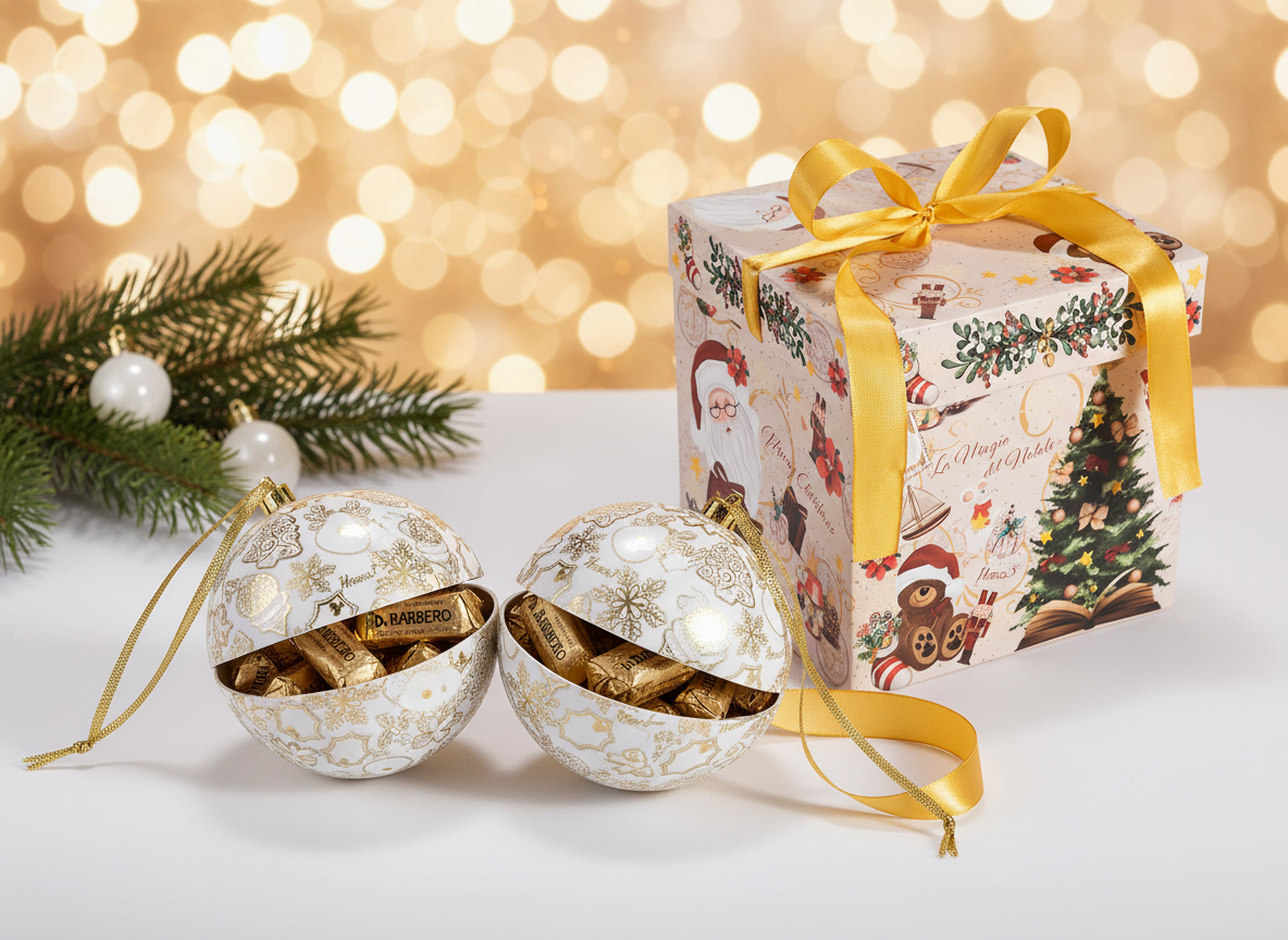 Confezione Magia: Palla di Natale con Gianduiotti Barbero