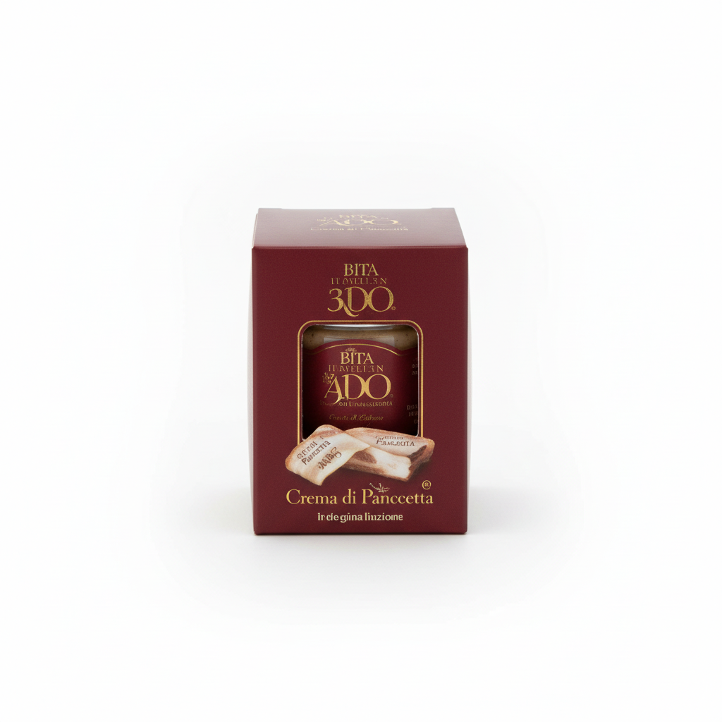 Crema di Pancetta Sfondo Bianco