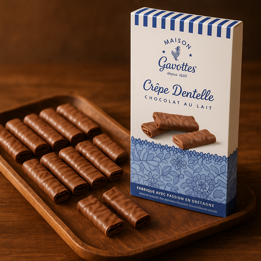 Crepe Dentelle Maison Gavottes su vassoio