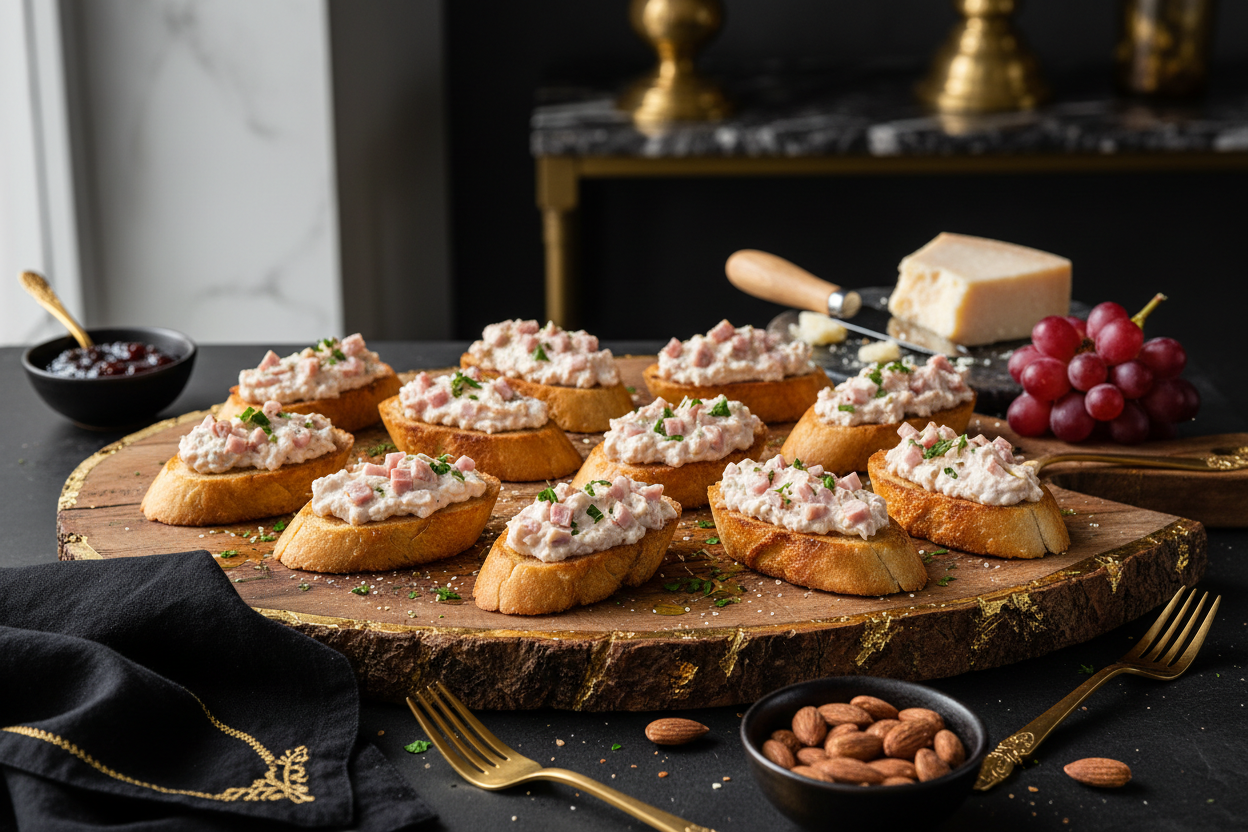 Crostini con Crema di Pancetta