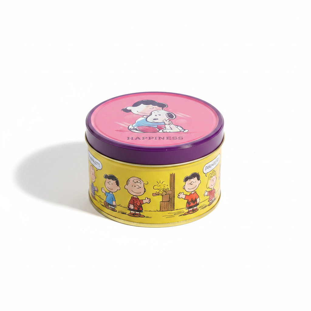 Lattina rosa Lucy abbraccia Snoopy