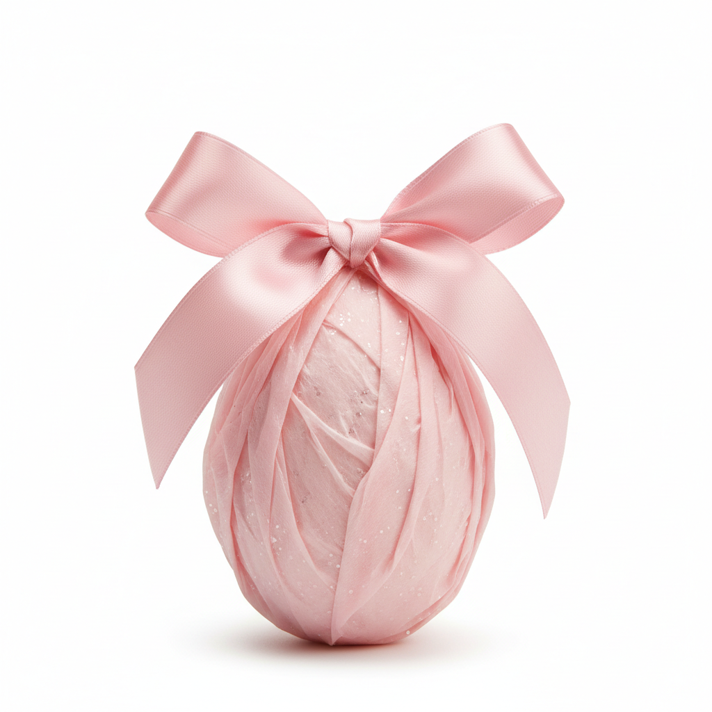 Ovetto confettato rosa con fiocco