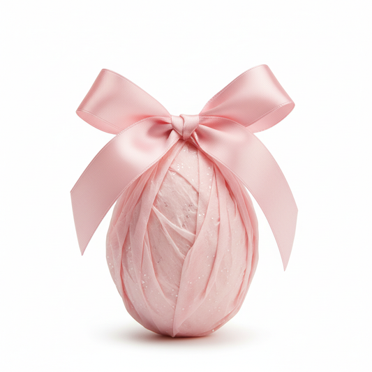 Ovetto confettato rosa con fiocco