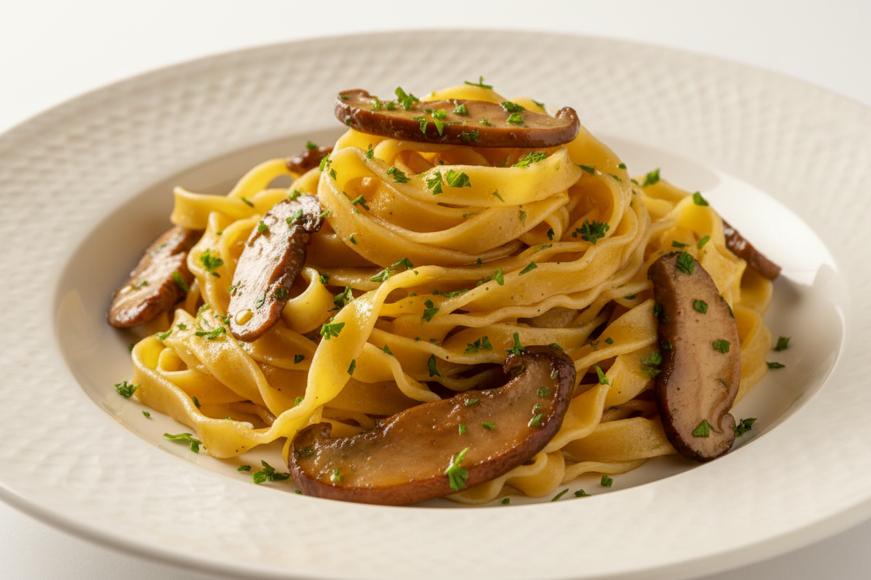 Piatto di Tagliatelle ai Funghi Porcini