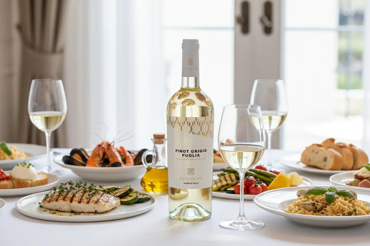 Pinot Grigio Puglia Paolo Leo con abbinamenti gastronomici
