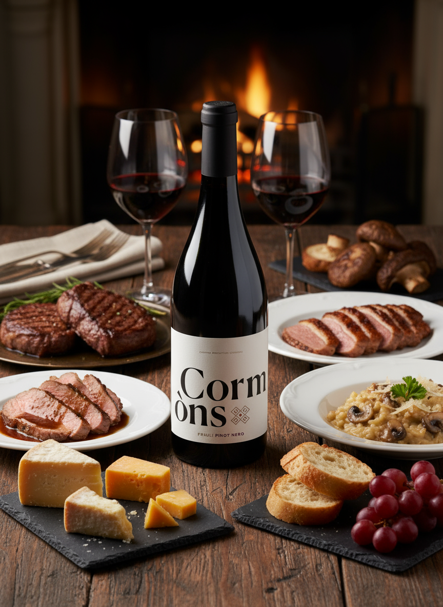 Pinot Nero DOC Friuli Cormons con abbinamenti gastronomici