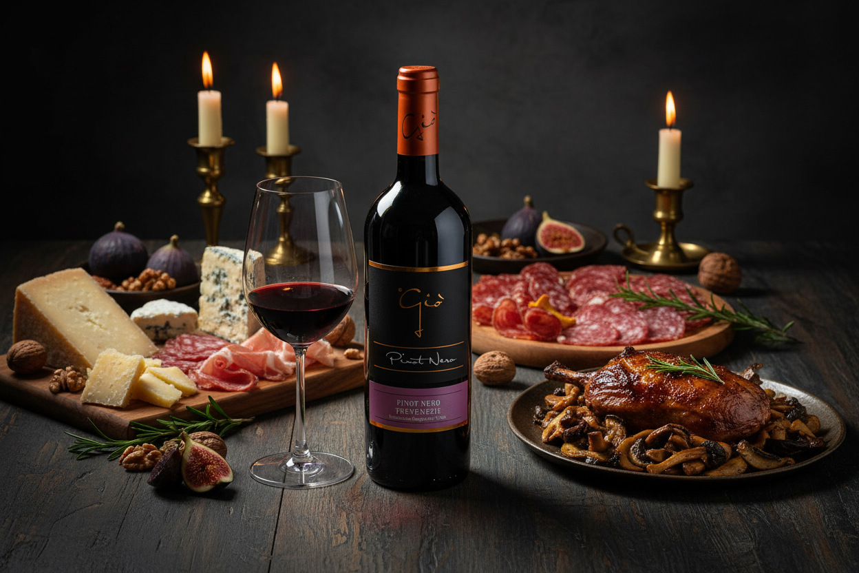 Pinot Nero Giò con abbinamenti gastronomici
