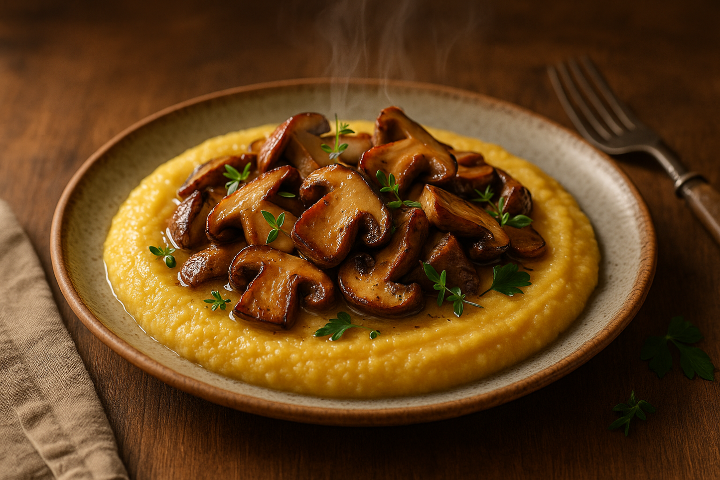 Polenta ai funghi porcini