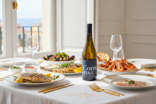 Ribolla Gialla Cormons con pesce e crostacei