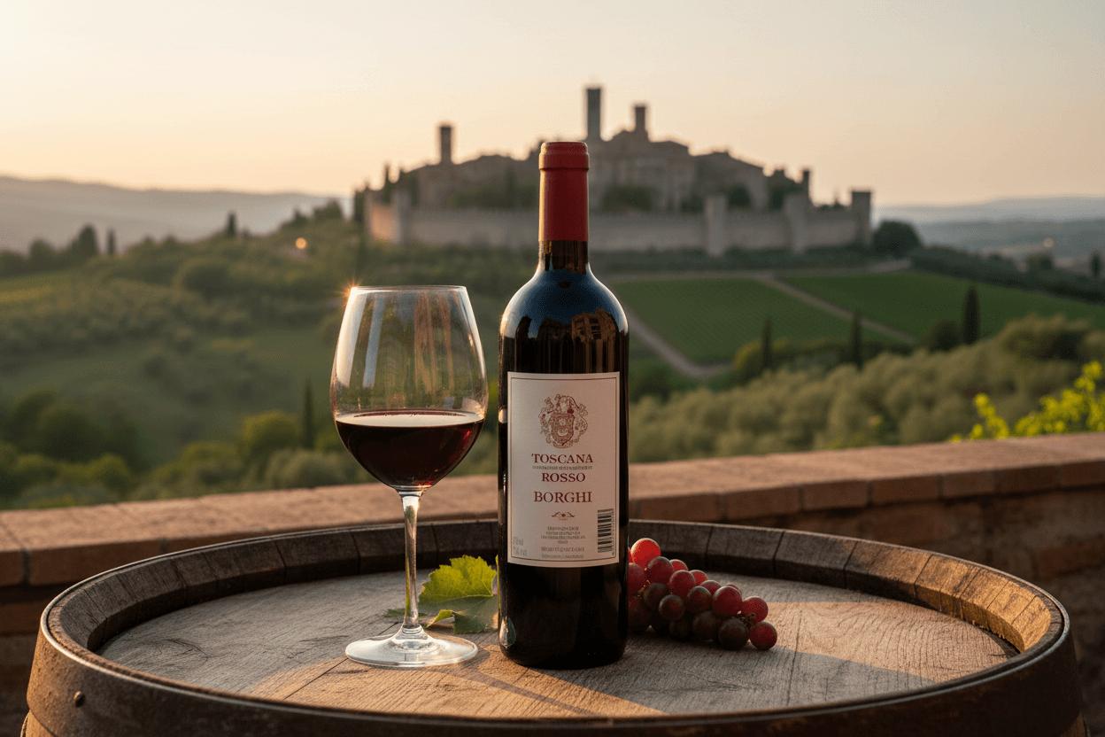Rosso Borghi con Monteriggioni