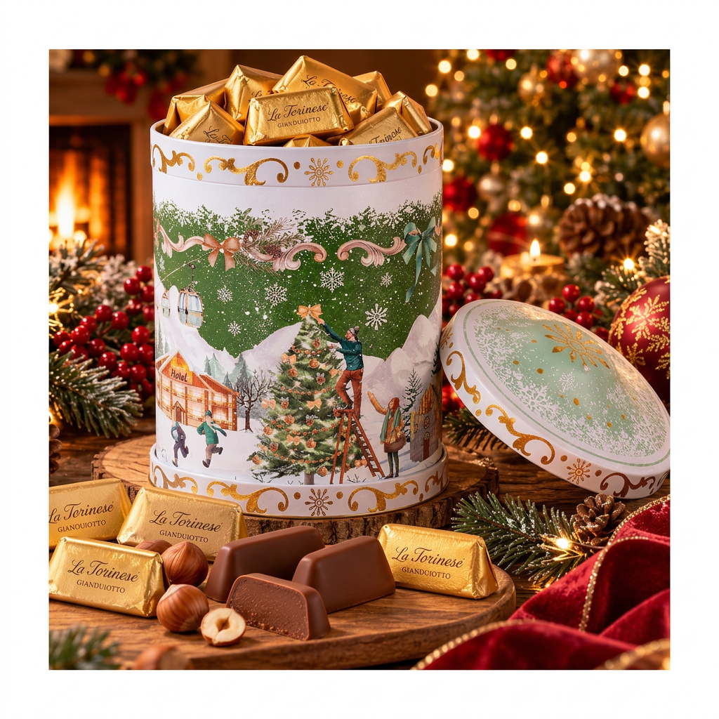 Scatola con gianduiotti in formato quadrato