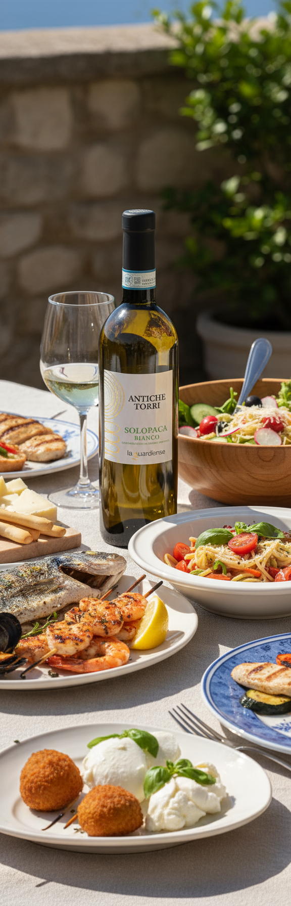 Solopaca Bianco DOC Antiche Torri con abbinamenti gastronomici