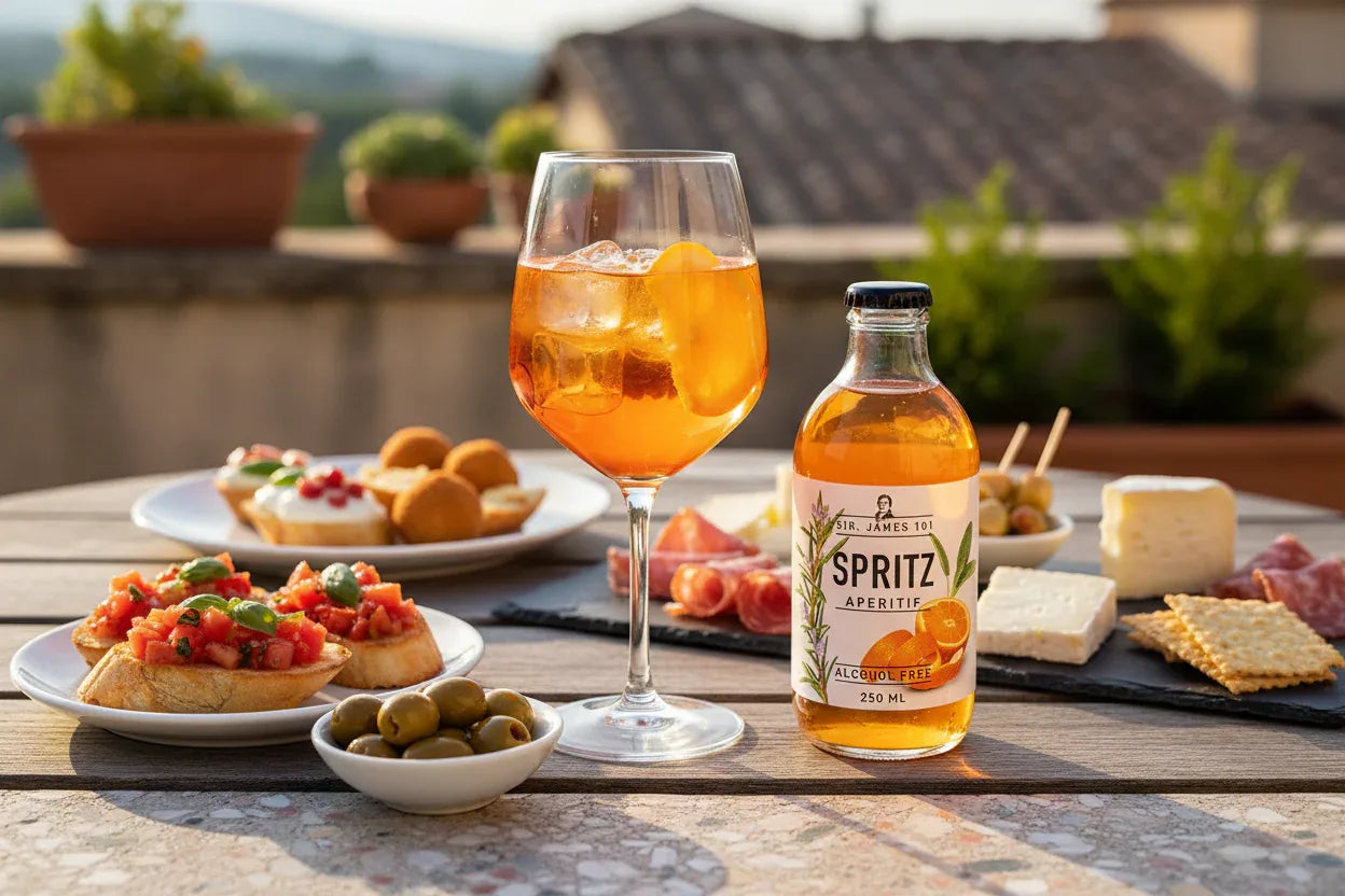 Spritz Analcolico Sir James con aperitivi