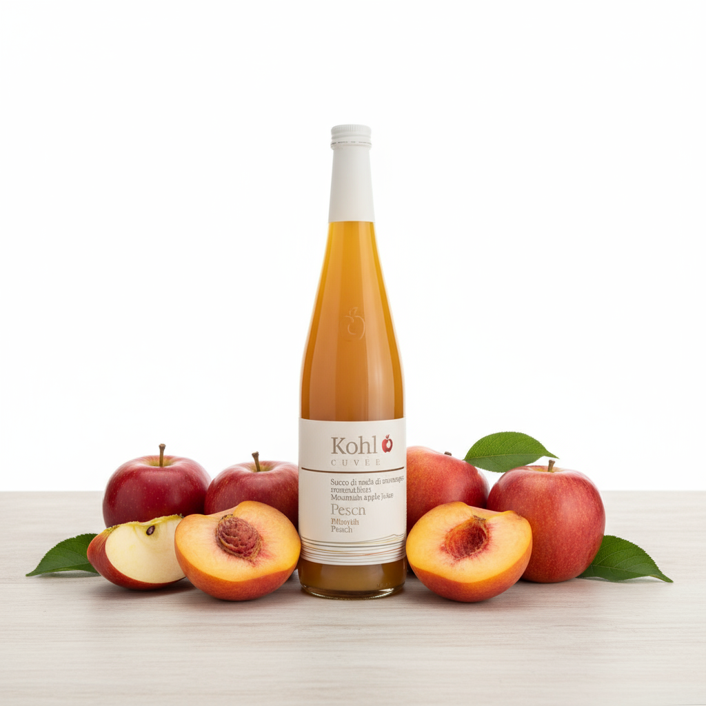 Succo di Mela e Pesca con frutta fresca