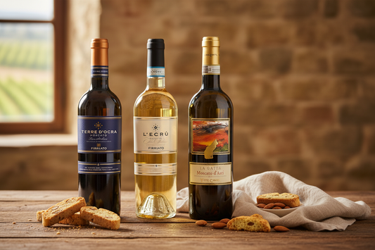 Tre vini dolci con cantuccini