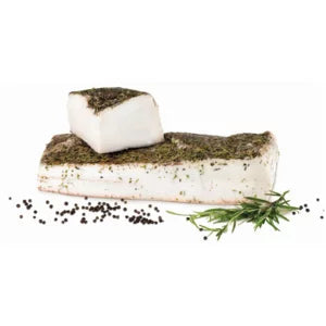 Lard flavored with sliced ​​herbs